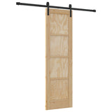 Sliding Door Natural and Black 61 x 198.5 cm Solid Pine Wood 3445395