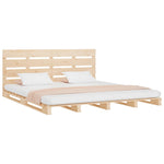 ZNTS Bed Frame without Mattress 200x200 cm Solid Wood Pine 3120152