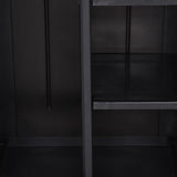 Garden Storage Cabinet Black 65x45x172 cm PP Rattan 151238