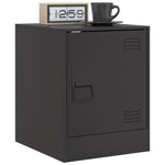 ZNTS Bedside Cabinets 2pcs Black 34.5x39x44 cm Steel 841608