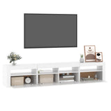 TV Cabinet with LED Lights White 210x35x40 cm 3152730