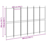 6-Panel Room Divider Beige 300 x 200 cm Fabric 42039222