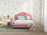 Toddler Bed Frame with Headboard Pink 70 x 140 cm Velvet 42010932