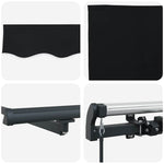 Retractable Awning Manual Black 400 x 300 cm Fabric 3330595
