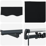 Retractable Awning Manual Black 400 x 300 cm Fabric 3330595