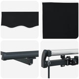 Retractable Awning Black 500 x 350 cm Polyester and Steel 3331521