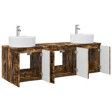Bathroom Cabinet Set 3 pcs Smoked Oak 49.5 x 44.5 x 65 cm 3405672