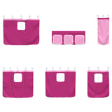 Kids'Loft Bed Frame with Curtains Black and Pink 90 x 190 cm 42020803