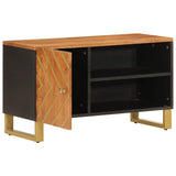 TV Cabinet Brown and Black 80x31.5x46 cm Solid Wood Mango 356798