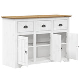 Sideboard BODO White and Brown 115x43x79.5 cm Solid Wood Pine 355066