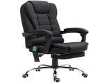 Office Chair with 6 Point Massage Back Heat, Linen Desk Chair with Footrest Adjustable Height T3398P343362