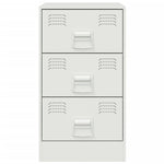 ZNTS Bedside Cabinet White 34.5x39x62 cm Steel 841785