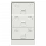 ZNTS Bedside Cabinet White 34.5x39x62 cm Steel 841785