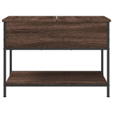 Coffee Table Brown Oak 70x50x50 cm Engineered Wood and Metal 845345