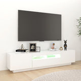 TV Cabinet with LED Lights White 180x35x40 cm 3081897