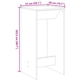 ZNTS Bar Table White 51x50x103.5 cm Engineered Wood 854418