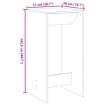 ZNTS Bar Table Concrete Grey 51x50x103.5 cm Engineered Wood 854421