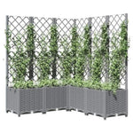 ZNTS Garden Planter with Trellis Light Grey 120x120x136 cm PP 153278