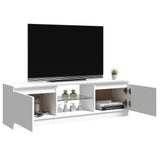 ZNTS TV Cabinet with LED Lights High Gloss White 120x30x35.5 cm 804289