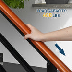 ZNTS Handrails for Outdoor Steps, Wrought Iron Solid Wood Hand Railing for Concrete Steps, Porch Steps, 57461592