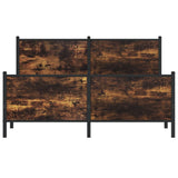 Metal Bed Frame without Mattress Smoked Oak 140x200 cm 3301352