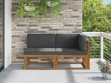 Outdoor Middle and Corner Sofa 2 Piece Natural and Anthracite 900471