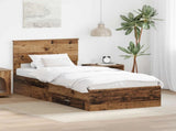 Bed Frame with Headboard Old Wood 90 x 190 cm Engineered Wood 3410956