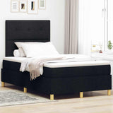 Box Spring Bed with Headboard Black 120 x 200 cm Fabric 3339611