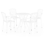 ZNTS 5 Piece Bistro Set Cast Aluminium White 3070609