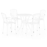 ZNTS 5 Piece Bistro Set Cast Aluminium White 3070609