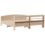 ZNTS Bed Frame without Mattress 200x200 cm Solid Wood Pine 3306954