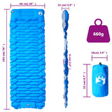 Self Inflating Camping Mattress with Pillow 1-Person Blue 4007105