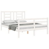 Bed Frame without Mattress White 140x190 cm Solid Wood 3194682