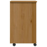 Rolling Cabinet with Drawers MOSS Honey Brown Solid Wood Pine 4015793