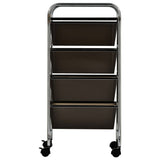 ZNTS 4-Drawer Mobile Storage Trolley Black Plastic 320398