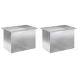 Garden Planter with LED 2 pcs Silver 40 x 60 x 40 cm 8008151