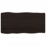 Table Top Dark Brown 100x50x cm Treated Solid Wood Live Edge 364018