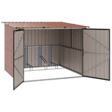 Bike Shed 3 pcs Brown 216 x 207 x 158 cm Metal 3385874