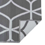 Outdoor Rug Geometric ARAKIL Grey and White 500 x 250 cm 42003470