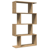 Room Divider Bookcase 4-Tier Artisan Oak 70x24x129 cm Engineered Wood 858110