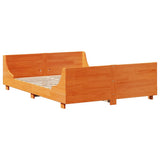 Bookcase Bed without Mattress Wax Brown 140x190 cm Solid Wood 3323820
