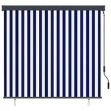 Outdoor Roller Blind 160x250 cm Blue and White 145973