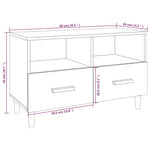 TV Cabinet High Gloss White 80x36x50 cm Engineered Wood 812588