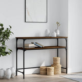 Console Table Brown Oak 100x35.5x75 cm Engineered Wood 834049