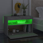 Bedside Cabinet & LED Lights 2 pcs Concrete Grey 60x35x40 cm 3082783