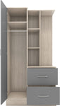 ZNTS Nevada Mirrored Open Shelf Wardrobe 100-101-140