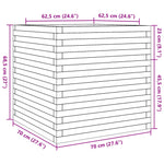 Garden Planter Wax Brown 70x70x68.5 cm Solid Wood Pine 3282476