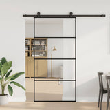 Sliding Door with Hardware Set Black 102.5x205 cm ESG Glass 3375860