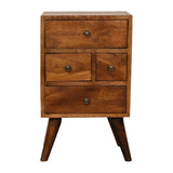 4 Drawer Multi Chestnut Bedside IN3278