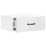 Wall-Mounted Bedside Cabinet with Drawer 2 pcs High Gloss White 898624